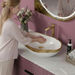 Counter Top Wash Basin in Gold and White