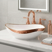 Counter Top Wash Basin in White and Rose Gold 