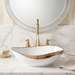 Counter Top Wash Basin in White and Rose Gold 4