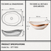 Counter Top Wash Basin in White and Rose Gold Size