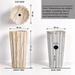 Cream marble pattern round scalloped freestanding pedestal wash basin 18.9 x 18.9 x 32.7 inch with fluted flower-inspired design for luxury bathroom