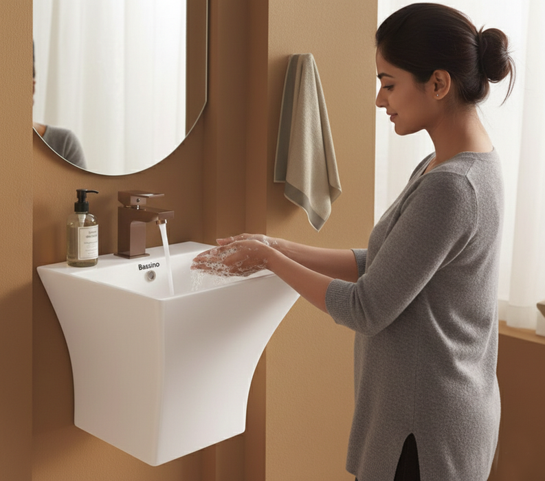  Cubix Wall Hung Wash Basin 3