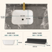 Dark grey wall-mounted bathroom vanity set with marble-finish countertop, white basin, mirror and matching wall-mounted utility shelf.