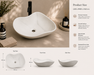 Designer Ceramic Table Top Wash Basin, Matt Marble Finish 