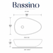 Designer grey and white marble pattern table top wash basin 560 × 355 × 130 mm with glossy finish and asymmetrical oval shape for modern luxury bathrooms.