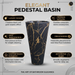 Ceramic Pedestal Wash Basin With Tap-Hole | Black-Gold
