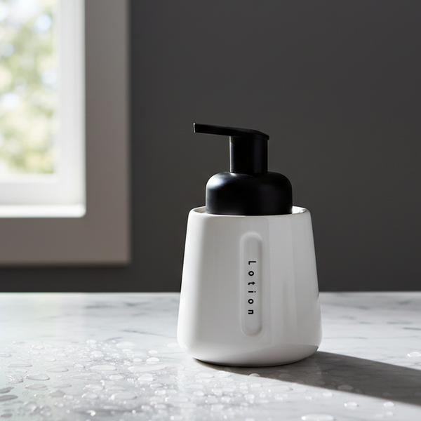 Ceramic Liquid Soap Dispenser – Premium Textured Design White