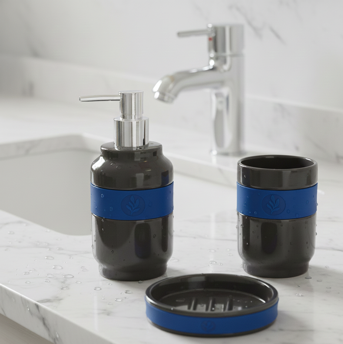 Ceramic Bathroom Set – 3-Piece Premium Bath Accessory Set