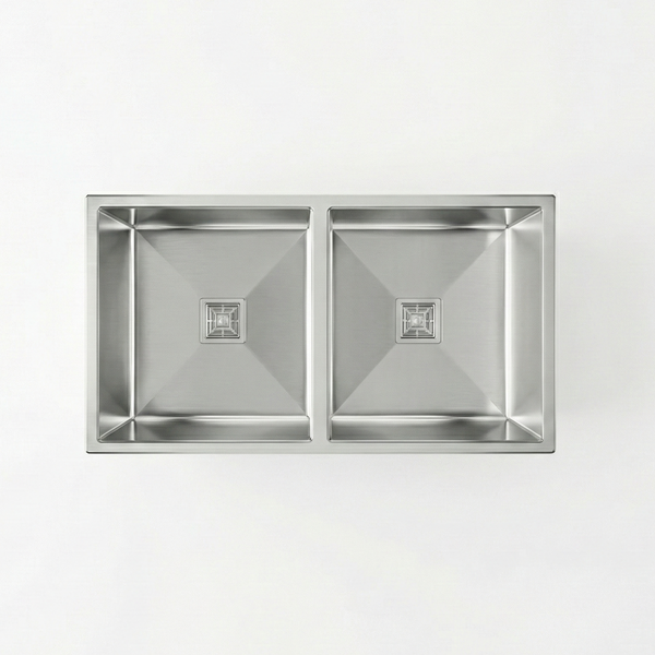 Premium SS 304 Grade Double Equal Bowl Kitchen Sink, Matte Finish, 32x18x9 In, 25 Years Warranty