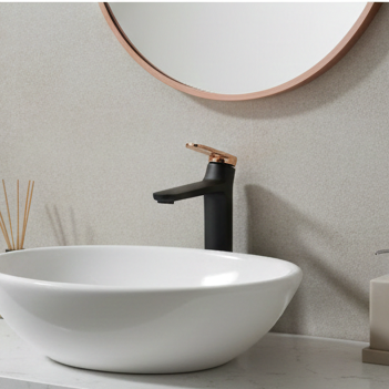 Premium Brass Tall Basin Mixer Tap – Black Rose Gold Finish Tall Size (NCGF 501)