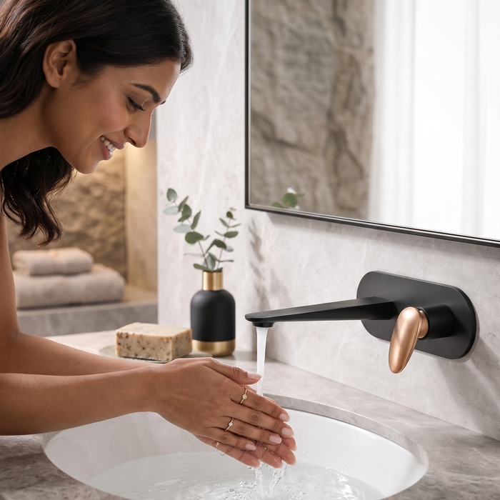 Bassino Wall-Mounted Basin Mixer Faucet – 5 Years Warranty Black