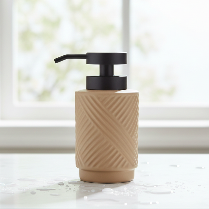 Ceramic Liquid Soap Dispenser – Premium Textured Design