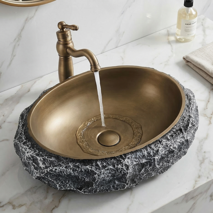 Designer Countertop Wash Basin – Matt Artificial Stone Basin | 500×380×150 mm