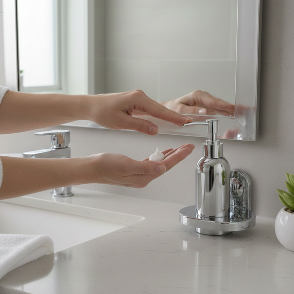 BASSINO Stylish Liquid Soap Dispenser For Bathroom/office/home/hotels-SS 304-CHROME FINISH