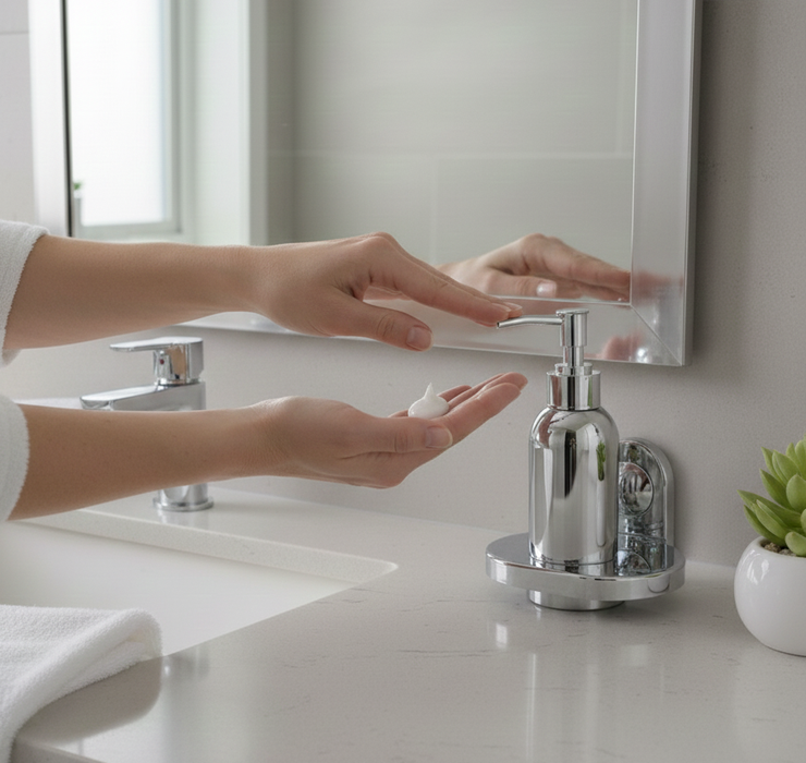 BASSINO Stylish Liquid Soap Dispenser For Bathroom/office/home/hotels-SS 304-CHROME FINISH