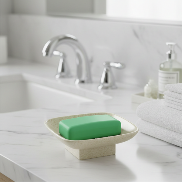 BASSINO Stylish Single Soap Dish For Bathroom-Glossy Marble
