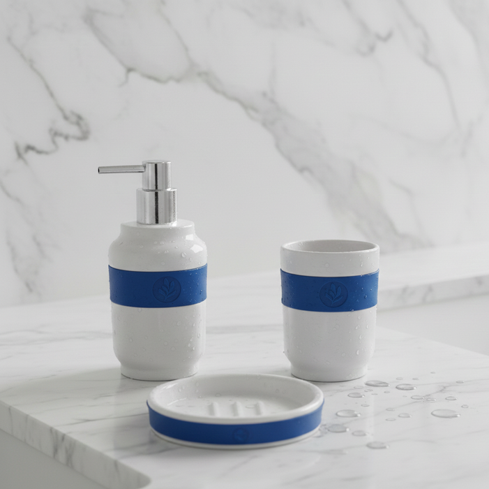Ceramic Bathroom Set – 3-Piece Premium Bath Accessory Set