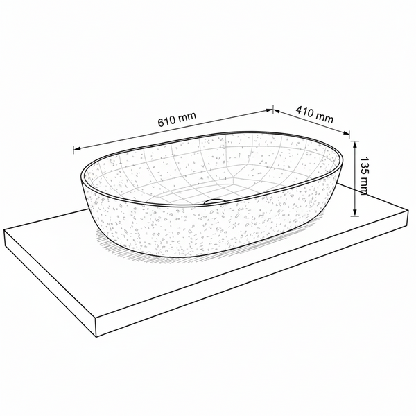 Premium Ceramic Designer Table Top Wash Basin, Rose Gold Glossy Mosaic Finish (24 x 16 x 5 In),BTT-11172