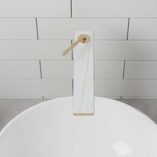 Premium Brass Tall Basin Mixer Tap, Brushed Gold Finish, Tall Size (NCGF 505) – 5 Years Warranty