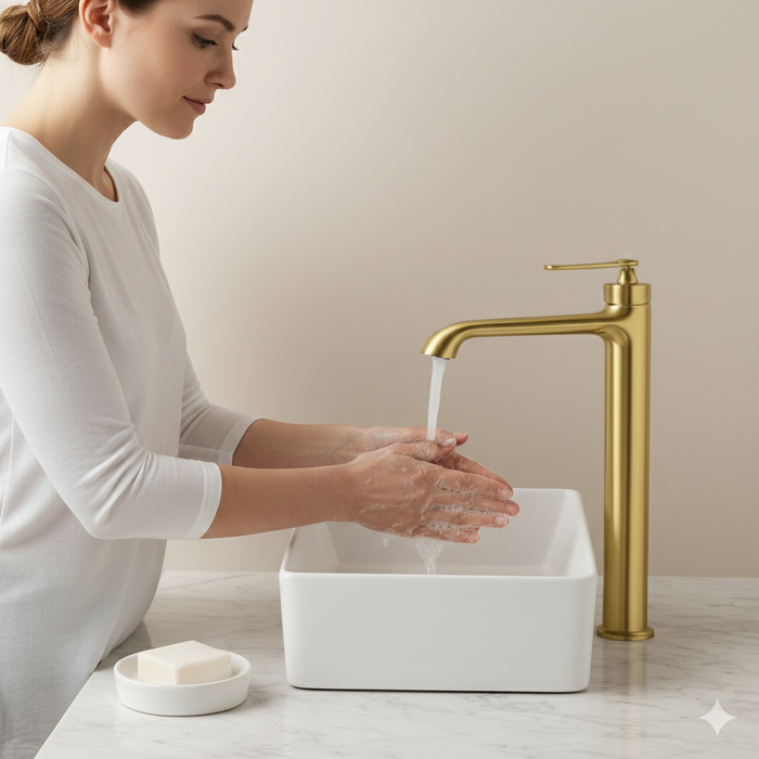 BASSINO Luxury Tall Basin Mixer Tap Modern Faucet | 5 Years Warranty