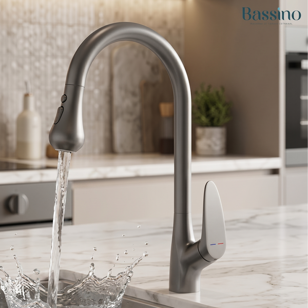 Premium 3-Function Kitchen Sink Mixer Tap – 360° Swivel | Multiple Finishes | 7-Year Warranty Gun Grey