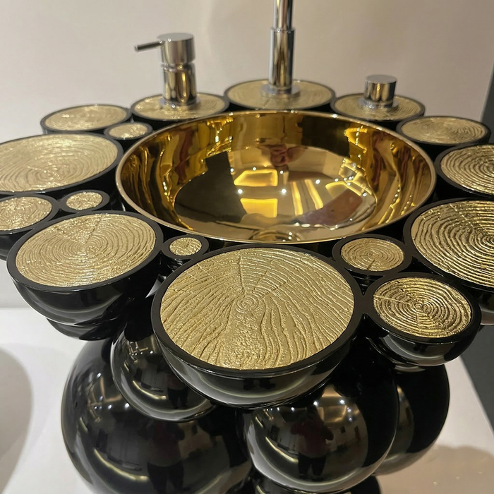 BASSINO Signature Sculptural Pedestal Basin Luxurious Washbasin Stainless Steel Ball