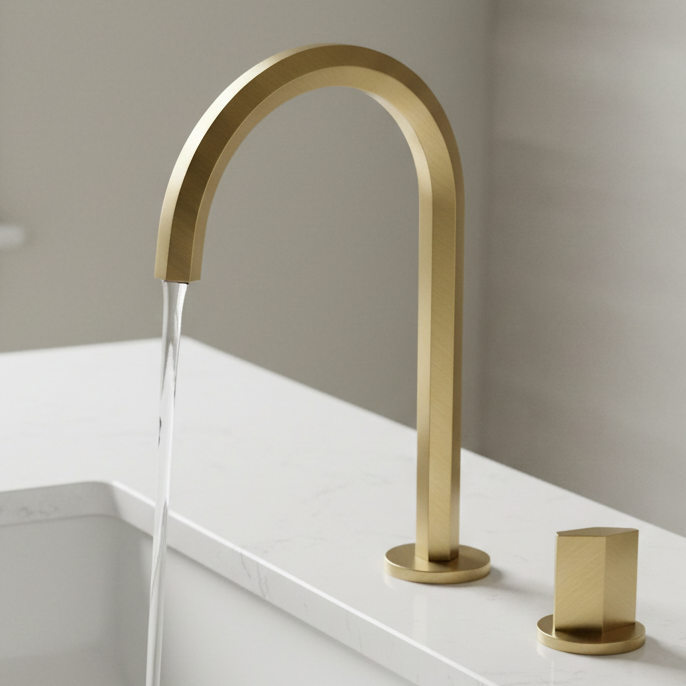 BASSINO Deck Mounted Basin Mixer | Dual Piece Mixer Set | Hot & Cold | Premium Bathroom Faucet - 5 Years Warranty