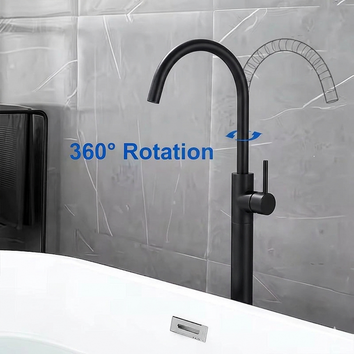 Bassino Free Standing Basin Mixer Tap –  Floor Mounted Faucet for Pedestal Basins