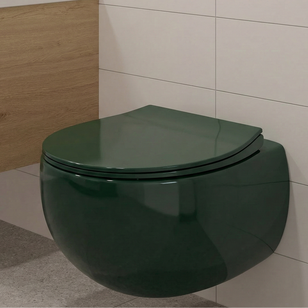 BASSINO Rimless Wall-Hung Toilet Green