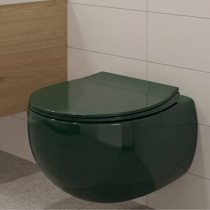 BASSINO Rimless Wall-Hung Toilet Green