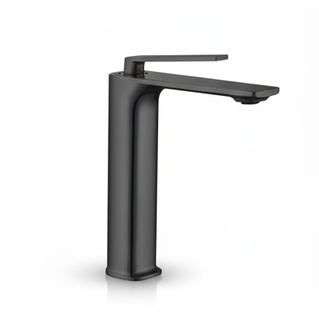 Premium Brass Tall Basin Mixer Faucet, Gun Grey Finish (Hot & Cold) NCGF-513 – 5 Years Warranty
