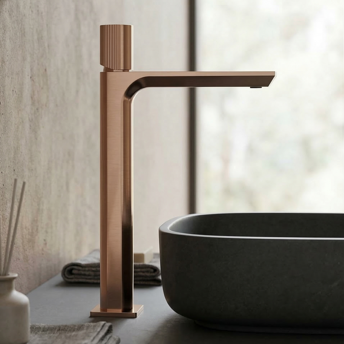 BASSINO Duke Series – Tall Heavy Basin Mixer Full Brass Faucet Rose gold