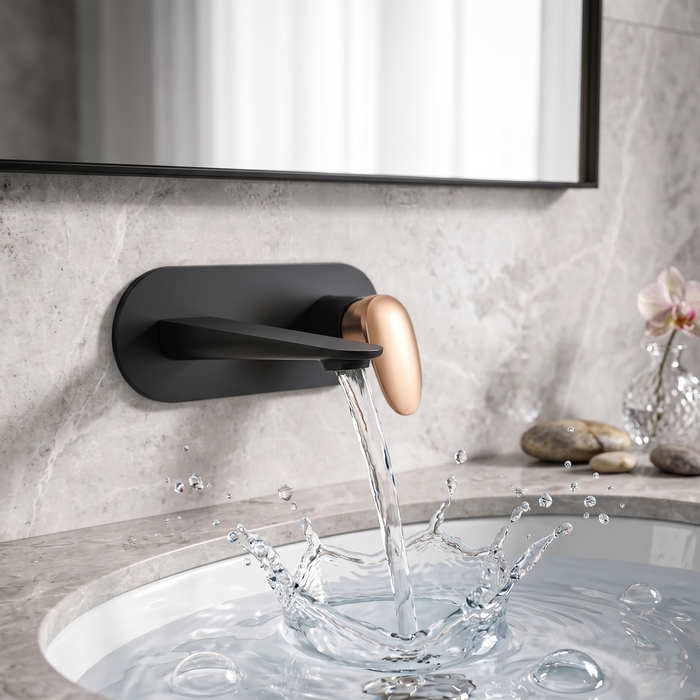 Bassino Wall-Mounted Basin Mixer Faucet – 5 Years Warranty Black