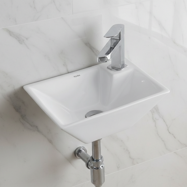 Premium Designer Wall Mount/Wall Hanging Wash Basin/Bathroom sink (18x14x7 In) NIKI-4401