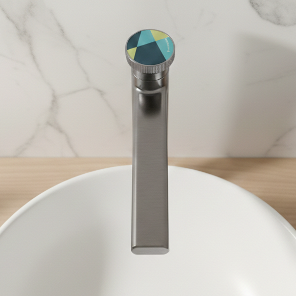 Premium Brass Tall Basin Mixer Tap, Gun Grey Finish, Tall Size (NCGF 509) – 5 Years Warranty