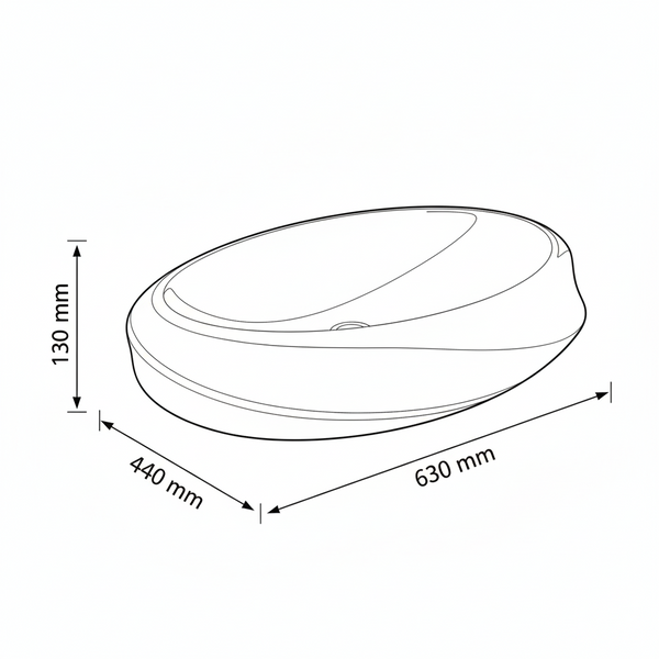 Premium Designer Ceramic Table Top Wash Basin, Gold Glossy (25 x 17.5 x 5 In) ZXTT/759