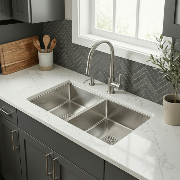 Premium SS 304 Grade Double Equal Bowl Kitchen Sink, Matte Finish, 45x20x9 In, 25 Years Warranty