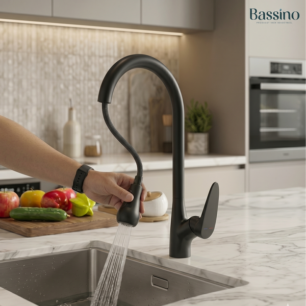 Premium 3-Function Kitchen Sink Mixer Tap – 360° Swivel | Multiple Finishes | 7-Year Warranty Black