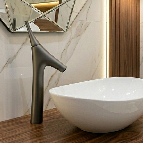 BASSINO Carlos Series Designer Basin Faucet Gun Grey – Cold Water Only