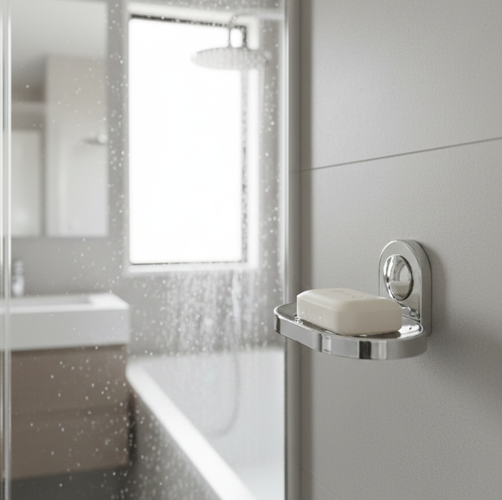 BASSINO Stylish Single Soap Dish For Bathroom/office/home/hotels-SS 304-CHROME FINISH