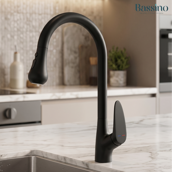 Premium 3-Function Kitchen Sink Mixer Tap – 360° Swivel | Multiple Finishes | 7-Year Warranty Black