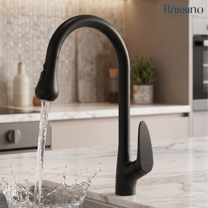 Premium 3-Function Kitchen Sink Mixer Tap – 360° Swivel | Multiple Finishes | 7-Year Warranty Black
