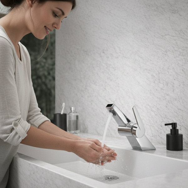 BASSINO CROZ Short Body Basin Modern Faucet Mixer | 3 Years Warranty Chrome