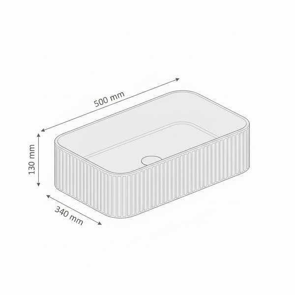 Bassino fluted Matte Marble Table Top Wash Basin 20 × 13.5 × 5 Inches | Luxury Imported Wash Basin