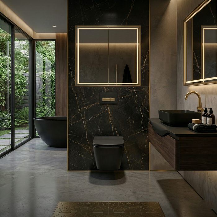 Bassino Full Matt Black Wall Hung Toilet – Rimless WC with UF Seat Cover | 20.5 x 13.5 x 14 Inches