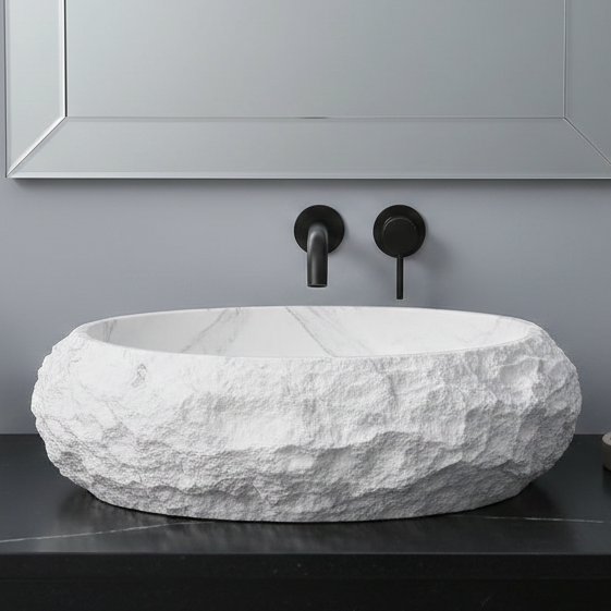 Modern Home Accent Countertop Wash Basin – Matt Artificial Stone Basin | 500×390×150 mm