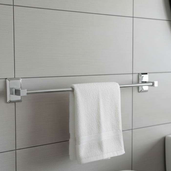 Bassino Stainless Steel Bathroom Towel Rod/Soap Stand/Soap Dish for Batroom/Bathroom Accessories (Chrome Finish) (Towel Rod) – Made in India