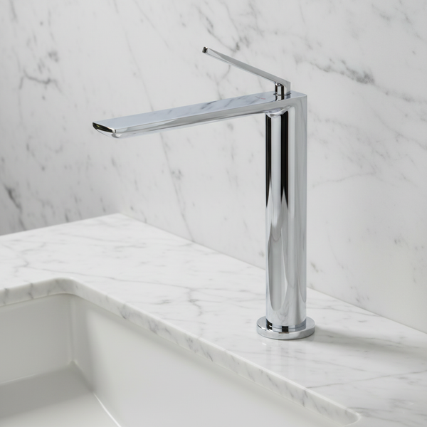 BASSINO AQVA Premium Long Body Basin Faucet Mixer | 3 Years Warranty Silver