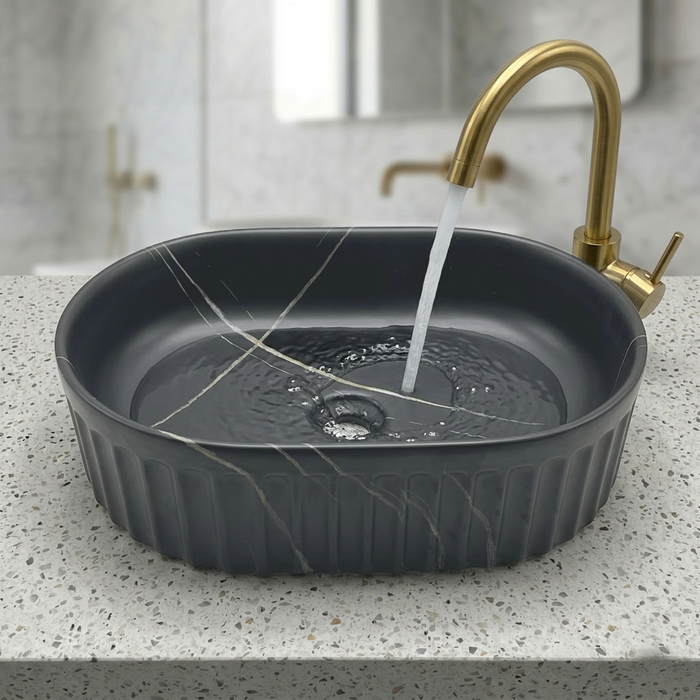 Premium Designer Table top/Counter top Wash Basin/Vessel sink (22x14x6 In) Marble10