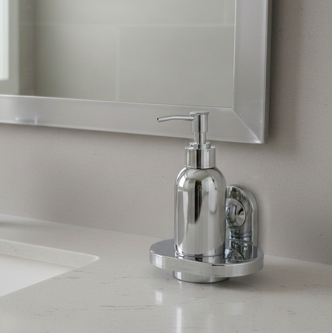 BASSINO Stylish Liquid Soap Dispenser For Bathroom/office/home/hotels-SS 304-CHROME FINISH